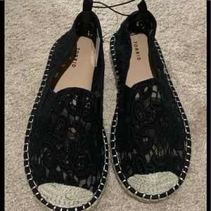 Torrid Black Lace Espadrille Flat (wide width)